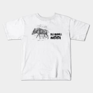 Warthog and Hakuna Matata Text Kids T-Shirt